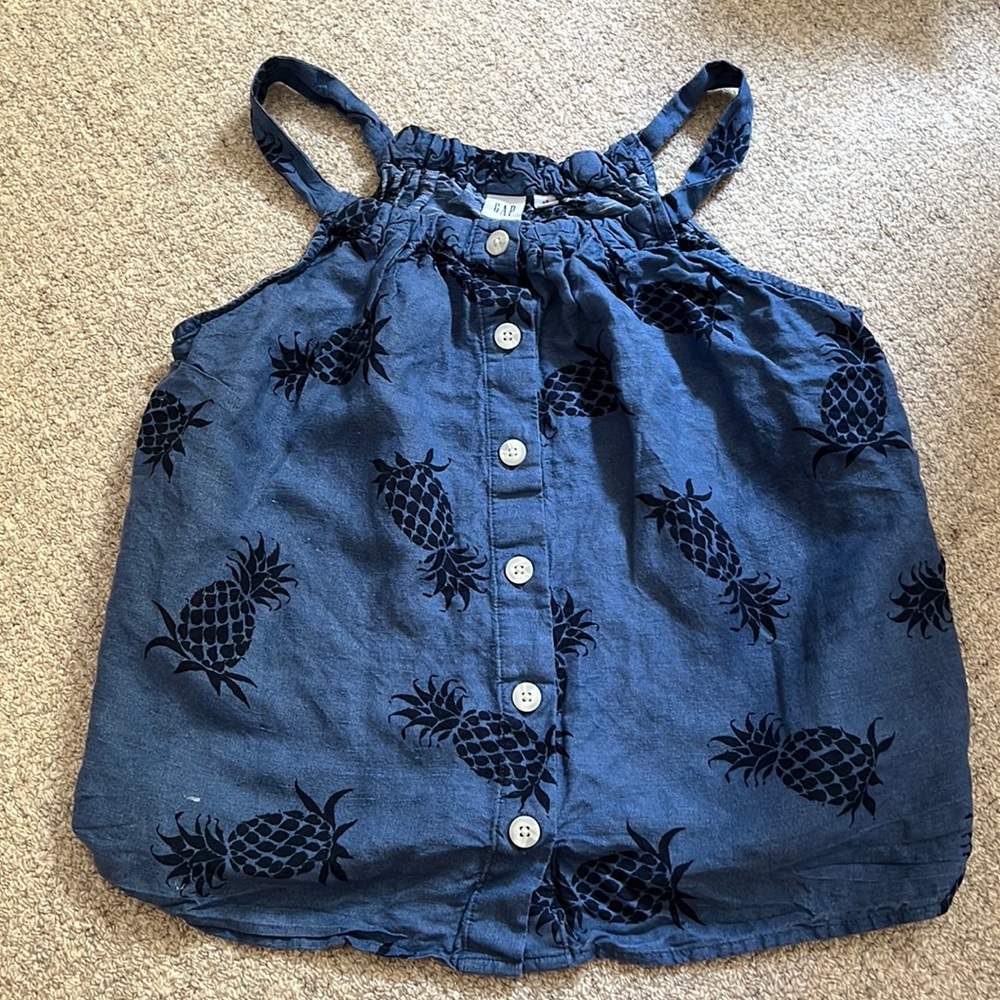 Gap pineapple print denim top